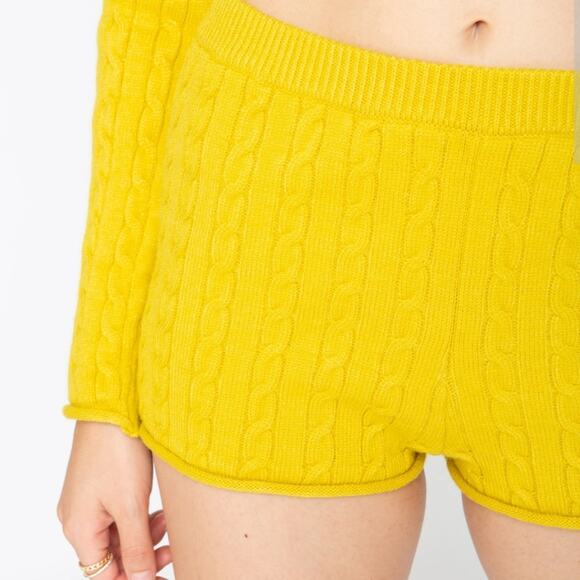 NWT Callahan Revolve Winona Cable Knit Sweater Shorts Dandelion Yellow XS - Picture 9 of 13
